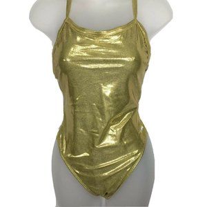 Dolfin Metallics V2 Back Gold One Piece Swimsuit
